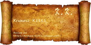 Knausz Kitti névjegykártya
